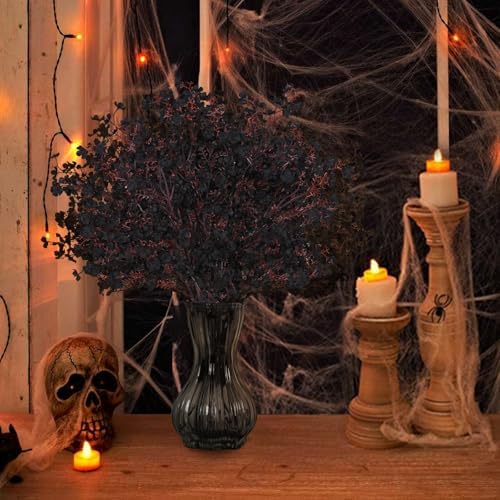 10 Pcs Fall Flowers, Real Touch Babys Breath Artificial Flowers, Black