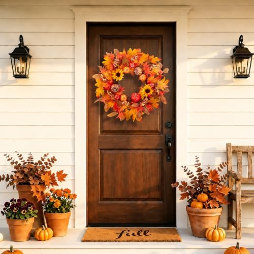 Fall Decorations for Home, Fall Autumn Thanksgiving Wreaths for Front Door