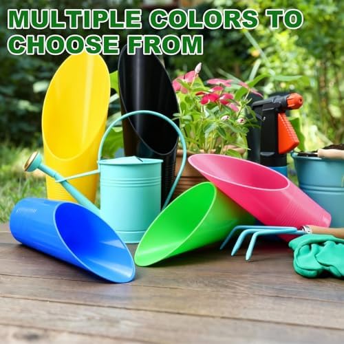M METERXITY 3-Pack Bonsai Soil Scoops, Plastic Garden Soil Scoops Bucket Shovel Potting Scoopers for Transplanting/Flower Planting/Plant Succulent, Colorful Small Gardening Tools [Black]