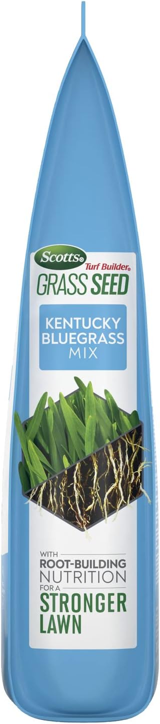 Scotts Turf Builder Grass Seed Kentucky Bluegrass Mix, 5.6 lbs. | Grass Seed Plus Lawn Fertilizer and Soil Improver