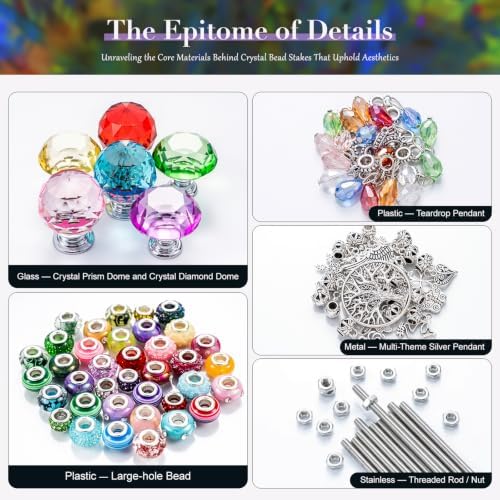 16in Extra Long Beaded Garden Stakes kit, 306Pcs DIY Fairy Wand