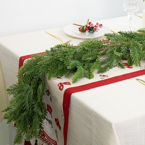 6 Ft Christmas Norfolk Pine Garland, Artificial Pines Greenery Garlands