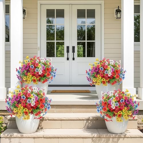 ATTGREAT Artificial Flowers for Outdoors UV Resistant Decor, 36 Bundles