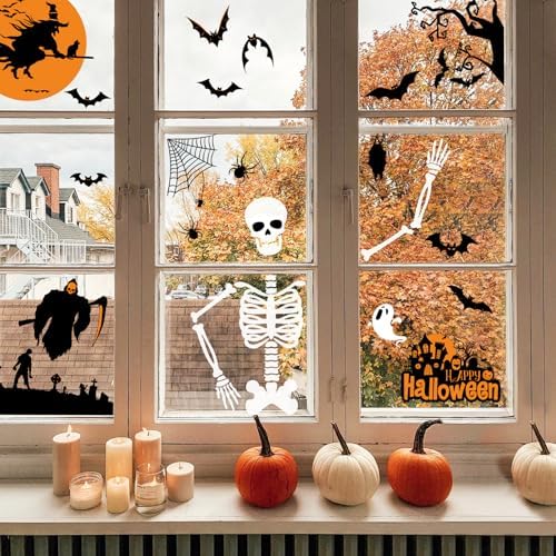 10 Sheets Halloween Window Stickers Window Clings for Halloween Party