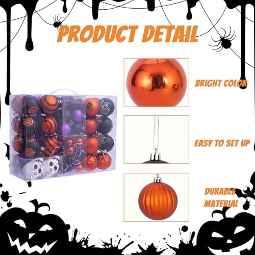 100 Pcs Halloween Ornaments for Tree Decorations, Shatterproof