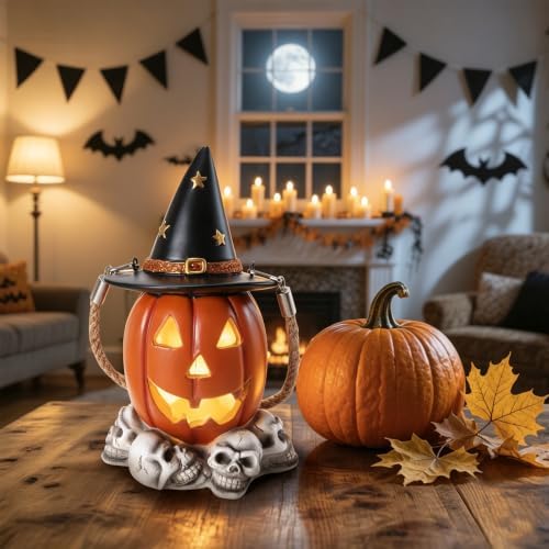 Halloween Decorations Hanging Pumpkin Lantern – LED Lighted Pumpkin