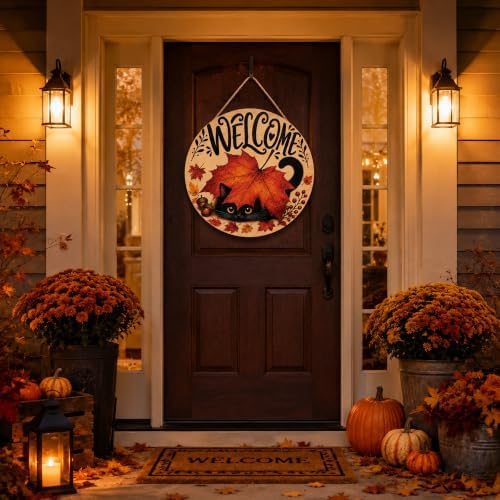 Fall Decor - Autumn Welcome Sign for Front Door | Thanksgiving Decorations