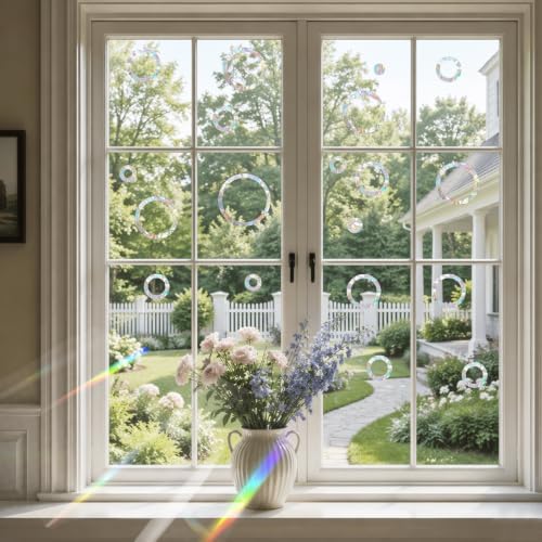 Ring Window Decals Clings Stickers for Bird Strikes,64 Pcs