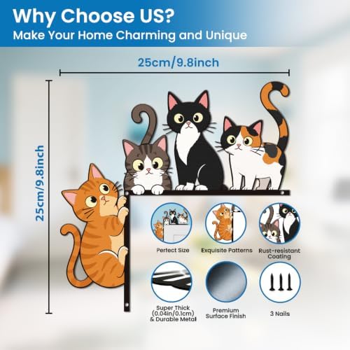 CUTHOLLOW Cat Door Topper Sign Wall Art Decor