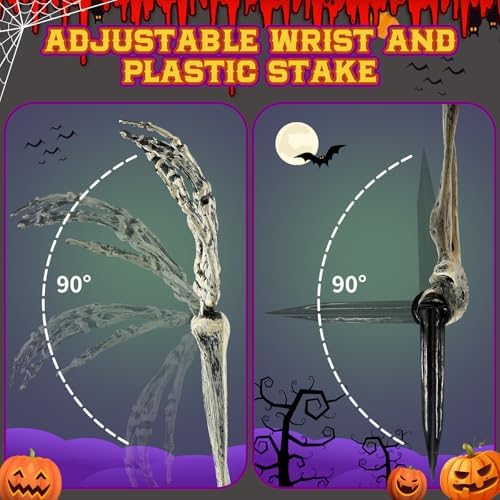 10pcs Halloween Skeleton Decoration, Skeleton Hands Yard Lawn Stakes