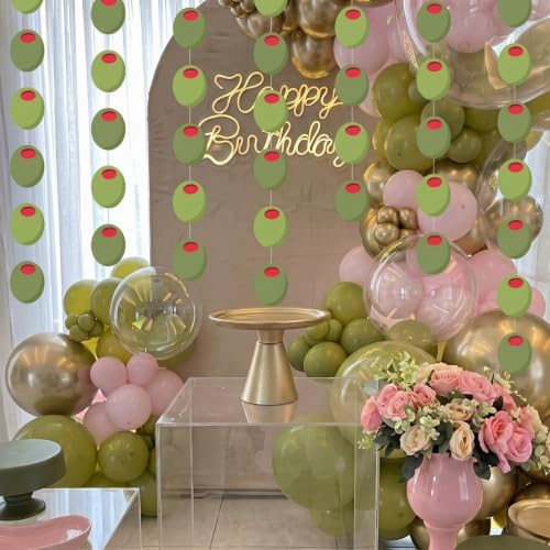 Xinnun 8 Pcs Martini Party Decorations Cocktail Hanging Garlands Banners