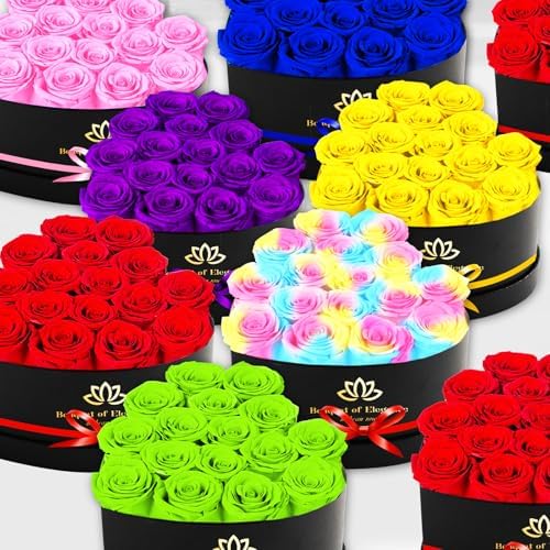 16 Blue Forever Preserved Roses in a Box,Mothers Day Flowers,Preserved Flowers for Delivery,Flowers Gifts for Mothers Day,Birthday Gifts for Women,Valentine's Day Rose Gifts