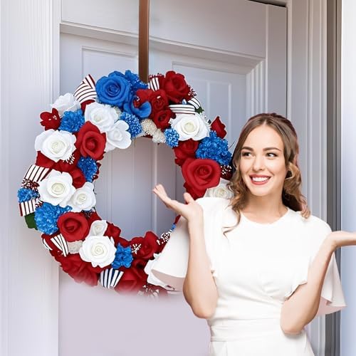 12" Wreath Hanger Over The Door Hooks, Non Scratch Metal Wreath Door Hanger