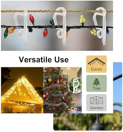 Christmas Light Clips,Plastic Gutter Clips for String Lights,120PCS