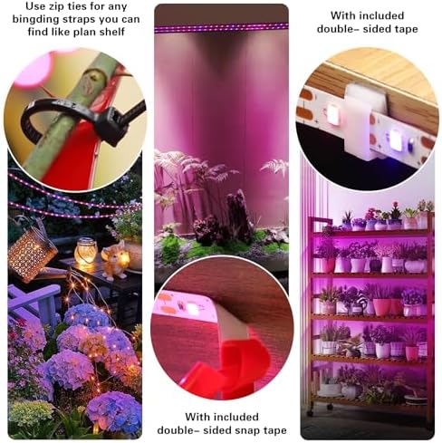 Grow Lights for Indoor Plants，120 LEDs Waterproof led Grow Lights Full Spectrum,USB Plug-in Dimmable Auto On/Off with 3 Timers Plant Light, for Indoor Plants Seeding Veg Flower Growing Lamp(6.56ft)
