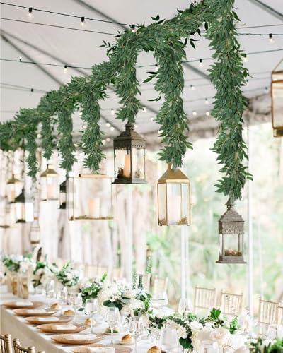 RECUTMS 2P Artificial Willow Leaves Vine Twig 6.2Ft Thick Silk Leaf Garland