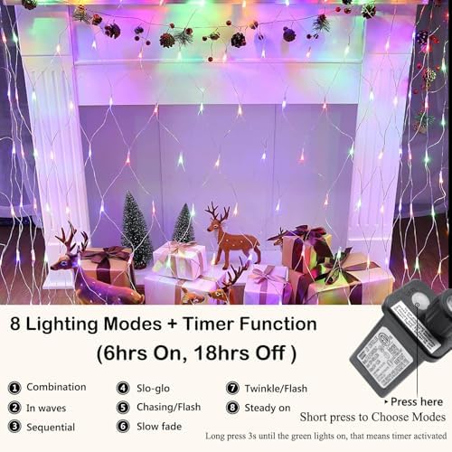 Joomer Christmas Net Lights - 11FT x 4.5FT 300LED Plug-in Light Multicolor