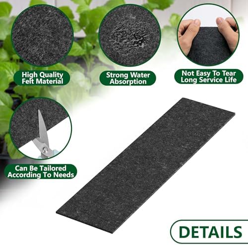 EBaokuup 8 Pcs 12-Cell Replacement Capillary Mats-18.5 x 3.5 Inches Self Watering Seed Starting Mat-Capillary Mats for Indoor Gardening Greenhouse Plant Seed Starting