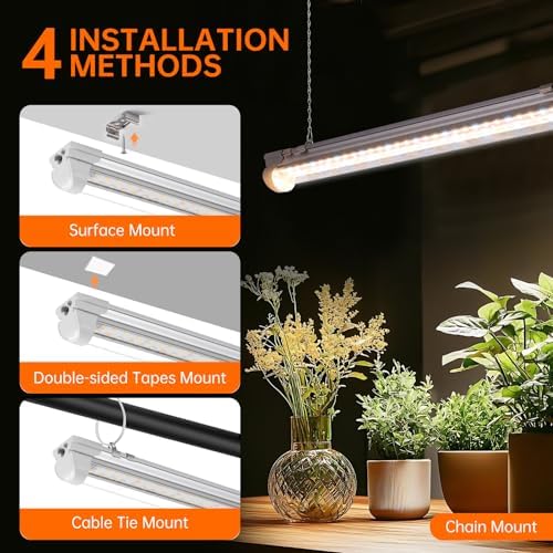 Bstrip 2ft Grow Light for Indoor Plants, 6-Pack Full Spectrum LED Strips