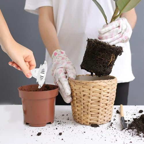 SOLUSTRE 20pcs Cone Planter Mesh Pads 2.28 in Flower Pot Hole Mesh Pads for Drainage Soil Retention and Root Aeration Bonsai Pot Pads for Planters and Flowerpots