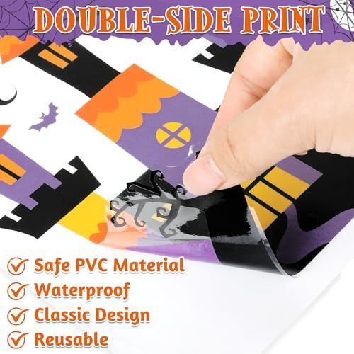 116PCS Halloween Window Clings, 9 Sheets Halloween Decorations, Cute Witch Tree Zombie Ghost Patterns PVC Window Stickers for Treat or Trick Party Favors Decal Supplies Decor Accessories