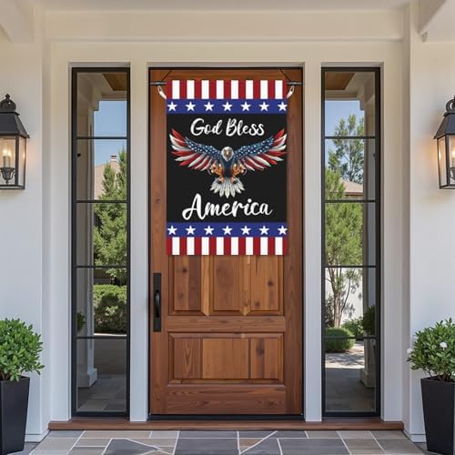 God Bless America Patriotic Garden Flag 28 x 40 Inch 4th of July Eagle Large Garden Flags America Flag Double Sided Independence Day Memorial Day Yard Flags for Holiday Outside Decor