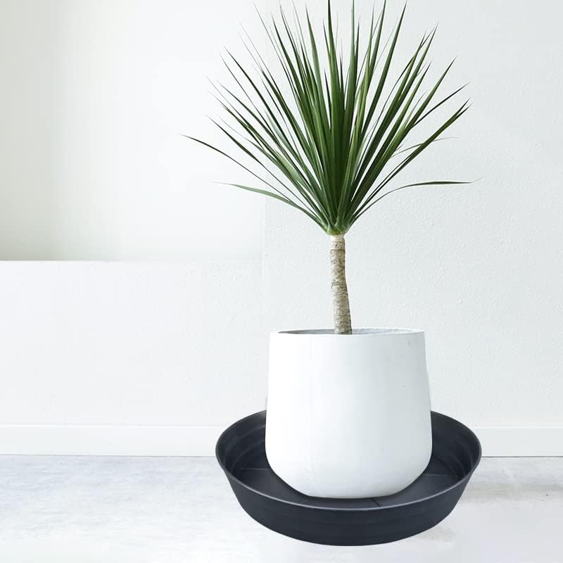 25 Inch Extra Large Planter Saucer, Extra-Deep 4.25 in Black Drip Trays for Flower Pot, Heavy Duty Drainage Tray