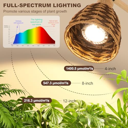 Grow Lights for Indoor Plants Full Spectrum, Plant Lights for Indoor Growing with 30W 4000k, 24H Timer, Standing Tall Grow Lamp for Middle Large Plants(72'', Height Adjustable)