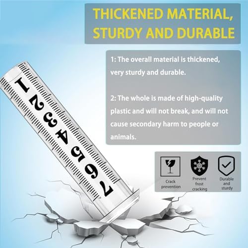 Rain Gauge Replacement Tube, Accurate Rain Gauges Outdoors Best Rated, 7" Capacity Plastic Rain Gauge Tube Replacement for Yard & Garden, Water Gauge for Rain, 2 Rainfall Meter Tube with 1 Clean Brush