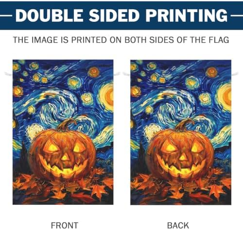 Halloween Pumpkin Garden Flag Van Gogh Starry Night Flags 28x40 Inch