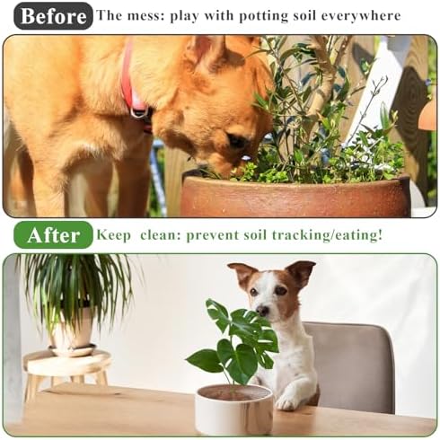 3 Packs 20.8 Inch Soil Protector Covers, Plant Pot Grid Cover Protectors from Animals, Cuttable Flower Pot Grid with 12 Stakes, Keep Cats Out of Potted Plants