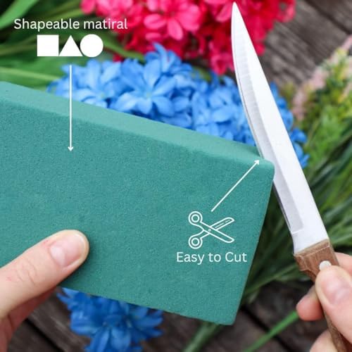 FLOFARE Green Wet & Dry Floral Foam Blocks for Fresh & Artificial Flower Arrangements, Plant Foam & Florist Supplies for DIYs, Arts, Crafts & Weddings