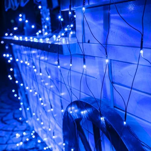 iBaycon 2Pack 4FT x 6FT Christmas Net Lights Outdoor Mesh Light, Blue