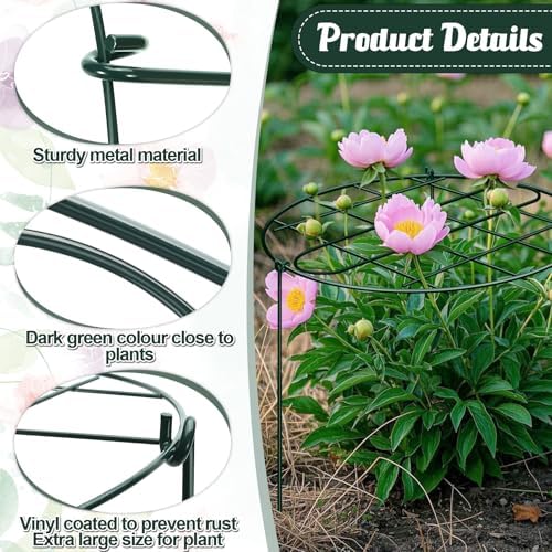 3 Pack 24 x 29.5 Inch Peony Cages and Supports for Outdoor Plants