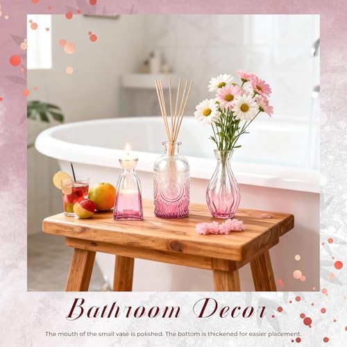Der Rose 30pcs Glass Bud Vases, Pink Vases for Wedding Home Decorations