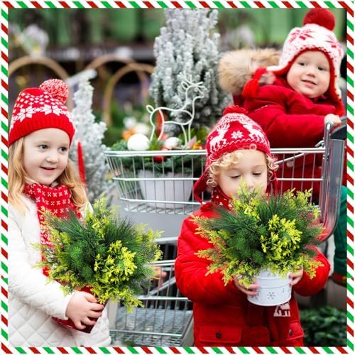 Suncalla 24 Pcs Artificial Christmas Flowers for Outdoors Winter, Classic