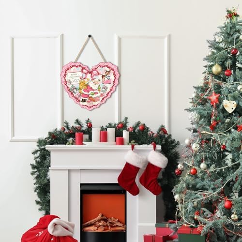 Britimes Welcome Door Sign, Wooden, for Front Door, Christmas Santa