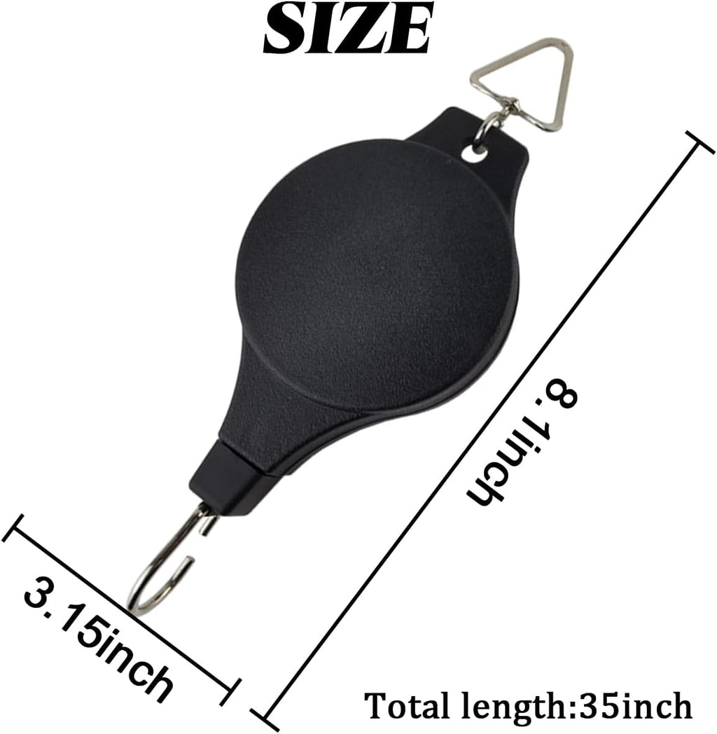 TIHOOD 6PCS Plant Pulley Hanger with 6 PCS Metal Ceiling Plant Hooks, Retractable Plant Hook Pulley, Adjustable Heavy
