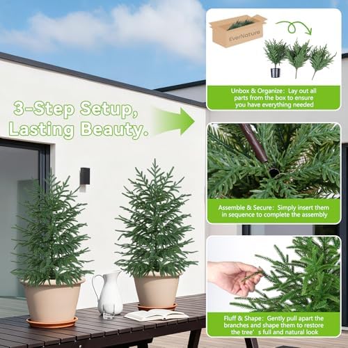 3FT Artificial Norfolk Pine Tree, 1pc Faux Potted Plants