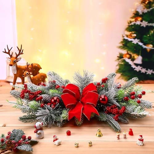 24'' Christmas Table Centerpiece Christmas Swag Decoration for Dining Table