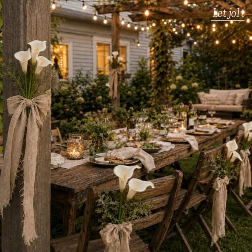 Letjolt Artificial Calla Lily Flowers 12Pcs, Beige