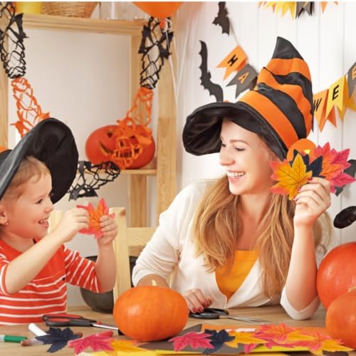 Fake Leaves 3.4 inch Fall Leaves Decor for Halloween Thanksgiving