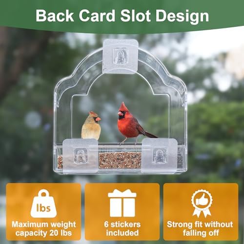 Decflow Window Bird Feeders for Outside, Clear Bird Window Feeder