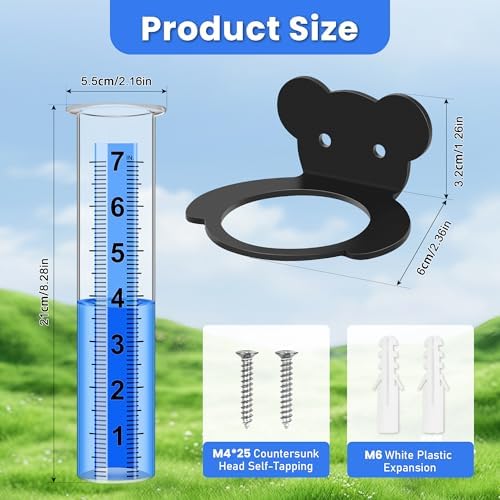 Rain Gauge Outdoor, Rain Gauge Replacement Tube (Bear)