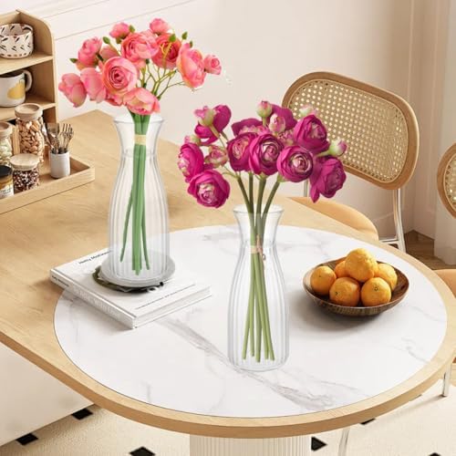 24 Pack Plastic Vases, 7 inch Clear Small Acrylic Flower Vase in Bulk Unbreakable Plastic Vases for Centerpiece Home Table Wedding Decor