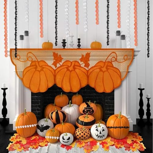 Threetols 3 Rolls 15 Yards Halloween Ribbons, Black White Orange Halloween Ribbons Pumpkin Bat Ghost Shape Craft Ribbons Trim Embellishment for Gift Wrapping Halloween Party Decoration