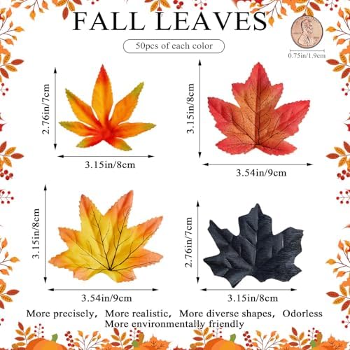 Fall Fake Leaves Leaf Spooky Party Halloween Table Decor 200Pcs