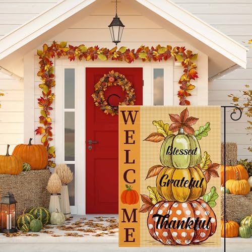 OHOME Fall Decor - Fall Garden Flag - Thanksgiving Decorations
