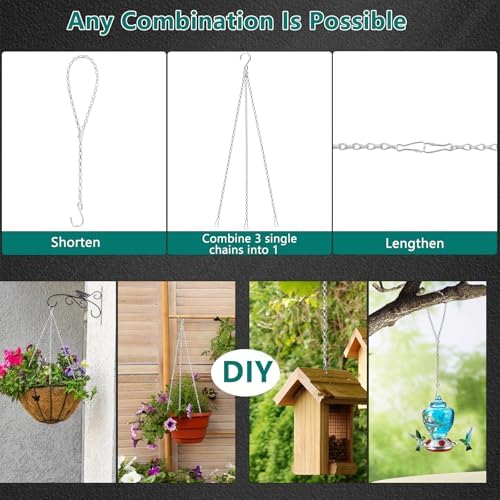 cgarini 26Inch 8Pack Hanging Basket Chain for Hanging Bird Feeders