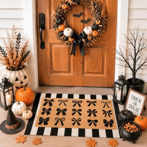 Tinideya 2 23.6 X 35.4 Inches Christmas Bows Brown Black